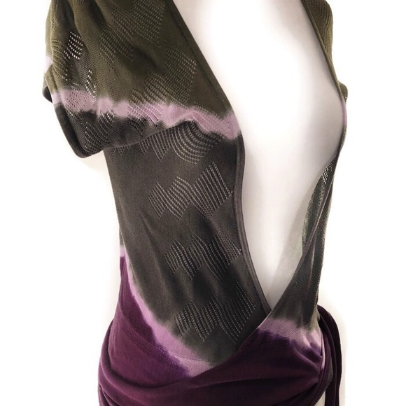 BCBG MAXAZRIA tie dye multicolored wrap cardigan - Picture 2 of 4